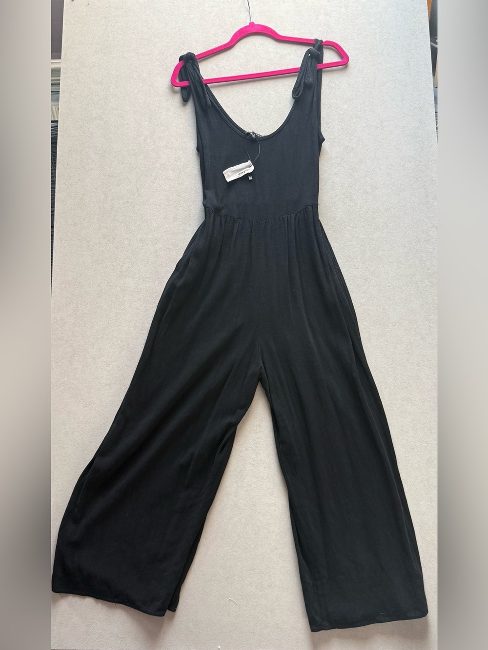 Miou Muse Black Sleeveless Wide-Leg Jumpsuit